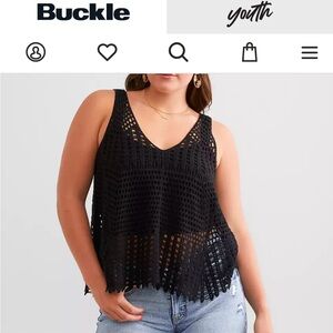 Buckle Black Women's Crochet Top New With Tags